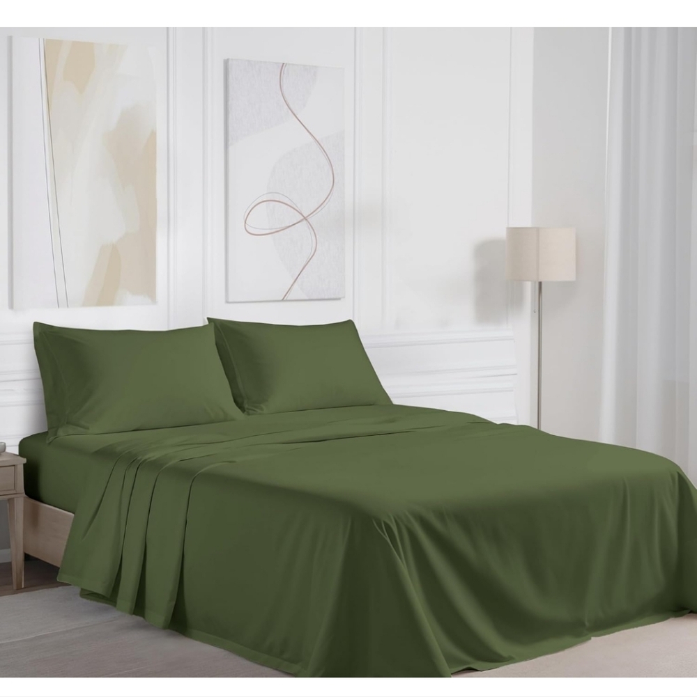 RUVANTI 100% Cotton Sheets – California King Percale Bedding, Cooling Breathable